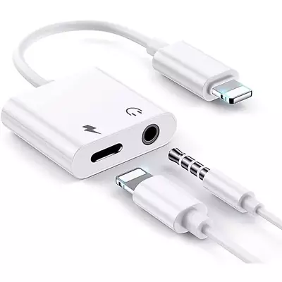 Headphone Adapter For IPhone - 2 In 1 Lightning To Aux & Charger (MFi-Certified) • $14.99