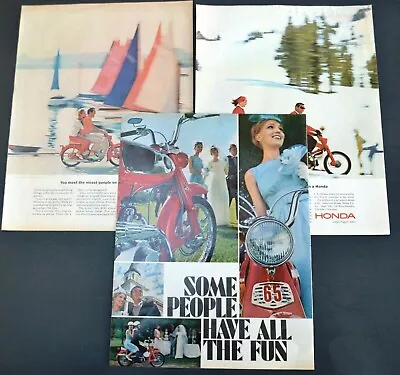 Lot Of 3 Vintage Honda 50 Motorcycle Print Ad Some People Have All The Fun 1960s • $20