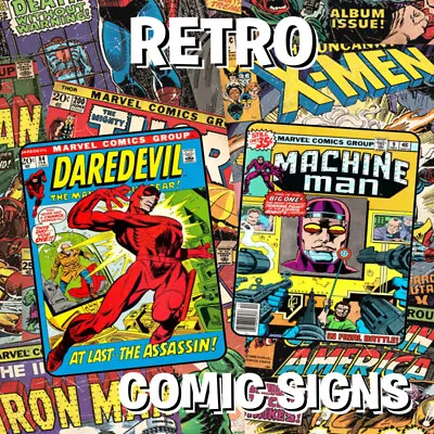 Rustic Retro Marvel DC COMIC Movie SuperHero Inspired METAL Plaque SIGN Large A4 • £8.99