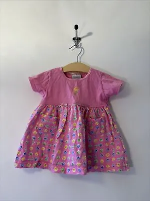 Vintage Carters Pink Floral Toddler Girl Short Sleeve Dress Size 3-6 Months • $16