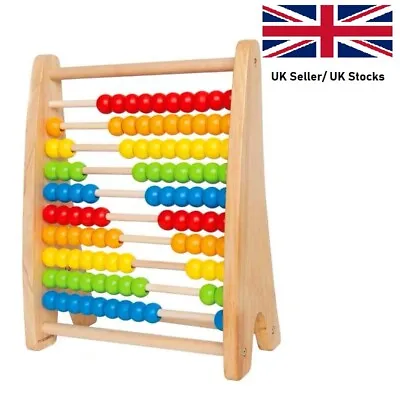 Large Wooden Gift | Premium Abacus For Kids With Counting Beads | 100% Wooden • £17.99