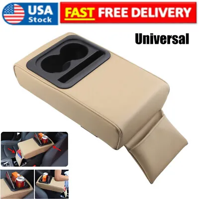 Car Armrest Cover Cushion Pad Center Console Armrest Pad Storage Box Cup Holder • $39.19