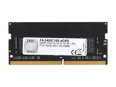 4GB  Laptop Memory G.Skill Ripjaws DDR4 PC-22400 SODIMM Brand New • £3.99