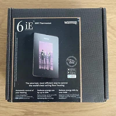 Warmup 6iE WiFi Thermostat Onyx Black Colour 6IE-01-OB-DC • £109