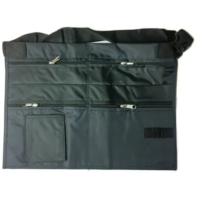 Waterproof 7 Pocket Black Denim Trader Money Belt Bag Apron Pouch Waist Strap • £14.40