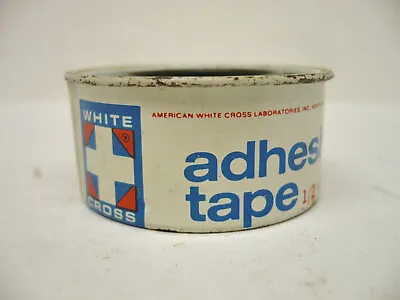 Vintage Medicine Cabinet Item Old White Cross Adhesive Tape Circular Tin • $7.99