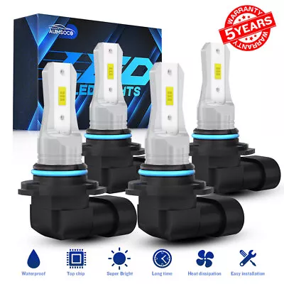 9006 9005 LED Headlight Kit Combo Bulbs 10000K Super White Bright High Low Beam • $32.99