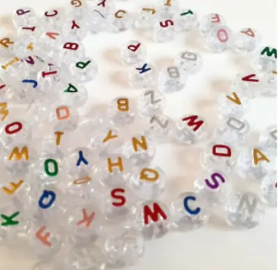 £2.79 • Buy 200 Letter Beads Mixed Colour 6-7mm Alphabet Cubes Kids DIY Jewellery Gift Craft
