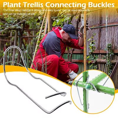 50PCS Plant Connecting Buckles Lant Cages Connector Trellis Wire Clip 22/25/32mm • £21.98