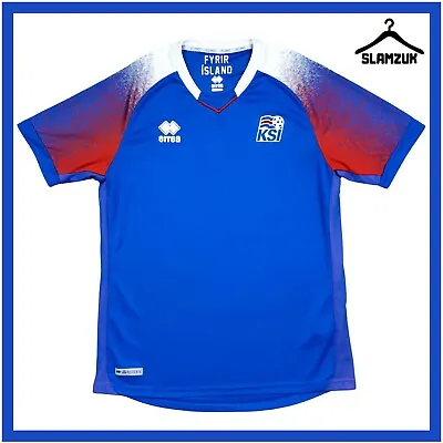 Iceland Football Shirt Errea XL Home Kit Jersey KSI Fyrir Island 2018 2019 M42 • £39.99
