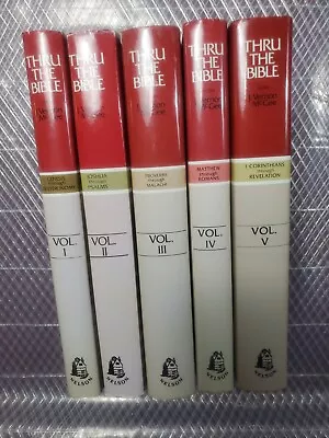 Thru The Bible With J Vernon McGee Volumes 1-5 Hardback Dust Jackets 1981 Clean • $84