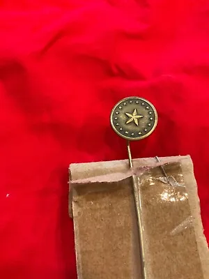 1357 Maine MILITIA COAT BUTTON CA 1820 IMPERIAL STANDARD ON BRASS HAT PIN • $50