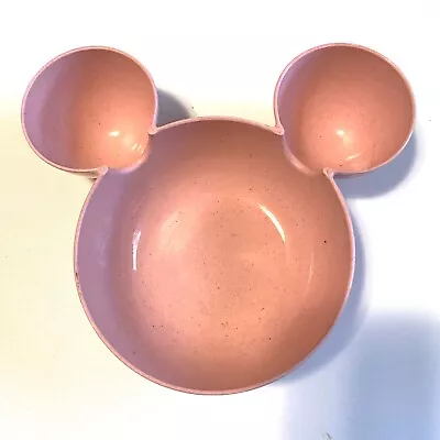 Pink Speckled Melamine Mickey Mouse Bowl Chip And Dip Unbreakable Secret Mickey • $11.60