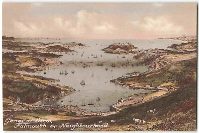 Falmouth And Neighbourhood Cornwall General View - Vintage Postcard R26 • £2.45