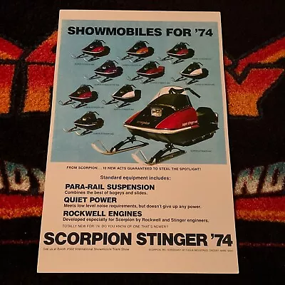 🏁 ‘74 SCORPION Snowmobile Lineup Poster     vintage Sleds  • $21.88