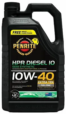 SALE-Penrite HPR Diesel 10 SAE 10W-40 Engine Oil 5L • $72