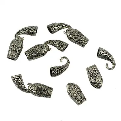 6 Sets Hook And Clasp Eye Adjustment 7mm Cord Snake Head End • £6.10