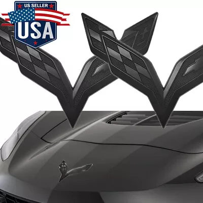 2PCS 2014-2019 Cross Flag Symbol Emblem For Corvette C7 Front&Rear Badge Sticker • $17.99