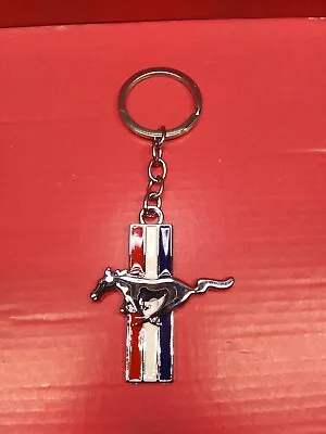 Mustang Chrome Pony Horse Key Chain Fob Ring Keychain GT 500 Cobra Roush Saleen • $5.99