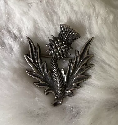 Sterling Silver Thistle Kilt Pin Brooch Vintage Flower European Scottish JF • $49