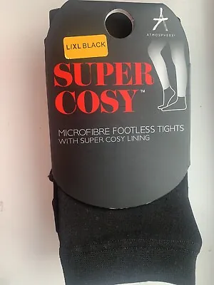 £5.99 • Buy Microfibre Footless Tights Super Cosy Lining Black S, M, L / Xlarge Women Ladies
