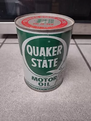 Vintage Quaker State Motor Oil Can Metal Quart Pennsylvania Original NOS FULL! • $10.99