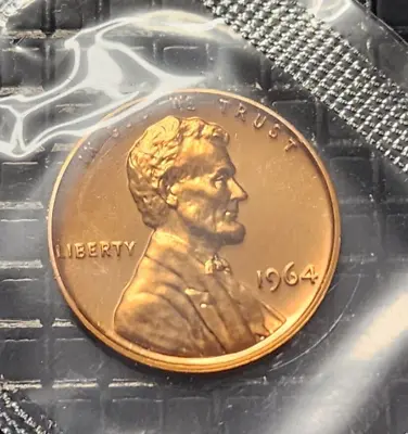 1964 P Proof Lincoln Memorial Cent - Still Sealed In Mint Cello • $1.75