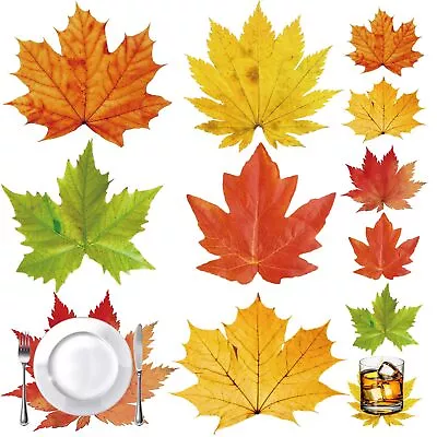 72pcs Thanksgiving Fall Maple Leaf Placemats Decorations Disposable Paper Har... • $11.04