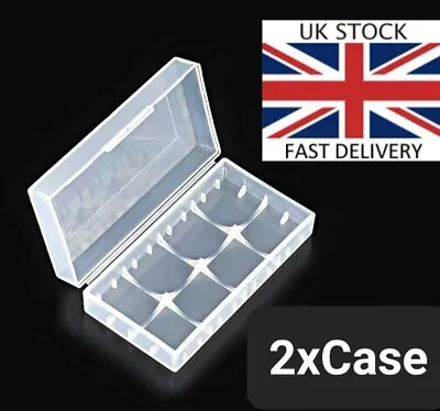2 X 18650 Battery Cases Safe Storage Holder Hard Plastic Dual Cases Protect 🟩 • £3.75