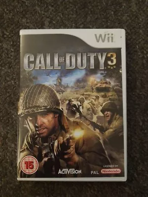 Call Of Duty 3 (Nintendo Wii 2006) Video Game Combat WWII PG 15 PAL W/Out Manual • £3.49