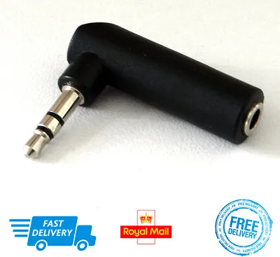 3.5mm Audio Jack Adapter Right Angle 90 Degree AUX Connector Phone Plug Stereo  • £3.29