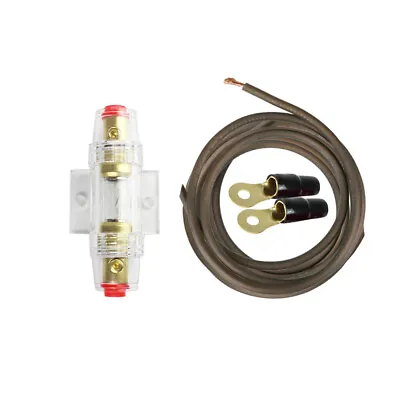 AGU Inline Fuse & Holder For Car Battery Install Kit 4 Gauge Black Wire (60 AMP) • $13.29