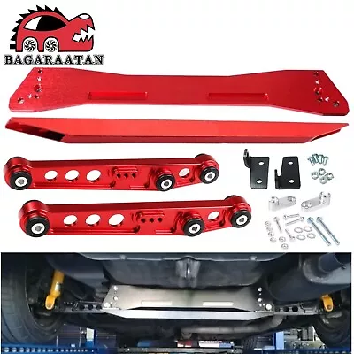 Red Rear Lower Control Arms + Subframe Brace + Tie Bar For Honda Civic EG 92-95 • $81.99