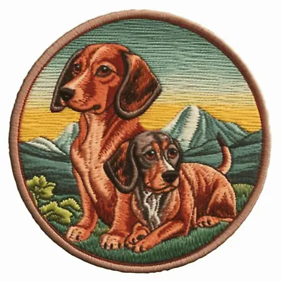 Dachshund Puppy Patch Iron-on Applique Dog Badge Canine K9 Family Pet Decorative • $8.87