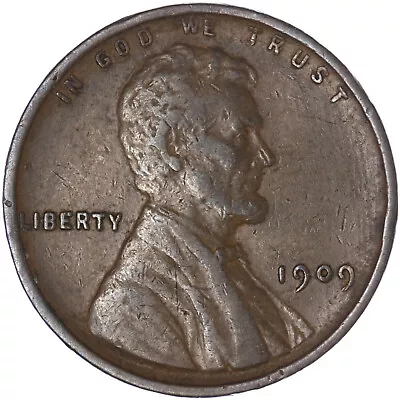 1909 (P) VDB Lincoln Wheat Cent Very Fine Penny VF • $16.87