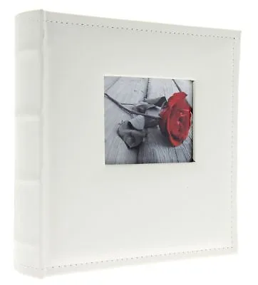 White Eco Leather Slip In Photo Album 200 6  X 4  Photos Memo Wedding Rose Gift • £14.99