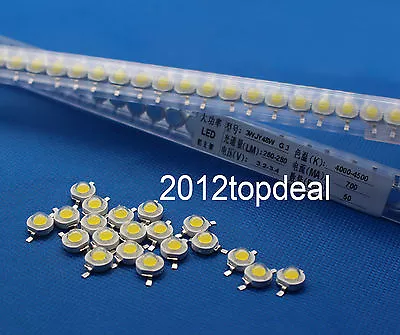 $4.99 • Buy 10 50 100 1000pcs 1W 3W High Power Natural White 4000k LED Beads Lamp Chip DIY