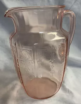 $24.95 • Buy Vintage Pink Depression Glass Pitcher 8.25” Tall