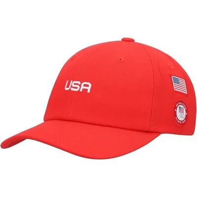 NWT Hurley Team USA Olympics United States Side Patches Red Strapback Hat Cap • $18.95