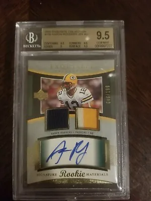 2005 Upper Deck EXQUISITE Aaron Rodgers #106 RC AUTO BGS 9.5 GEM MINT Very Rare! • $45000