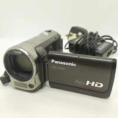 Panasonic HDC-SD60 HD 1080p 35x Zoom Camcorder Digital Video Camera & Charger • £69.95