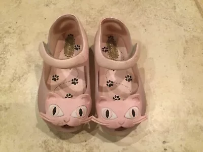 Mini Melissa Baby Girls Ultragirl II Shoes Light Pink Cat Toddler Size 7 • $19.99