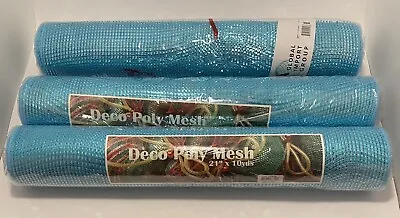 Deco Poly Mesh Blue Lot Of 3 21” X 10 Yards Each • $4.27