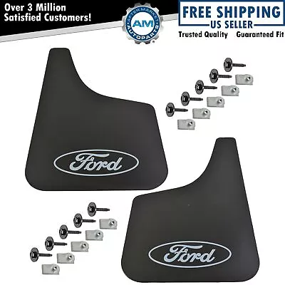 OEM E7TZ-16A550-A Flat Mud Flap Splash Guard Black Pair For Ford Pickup Van SUV • $38.63