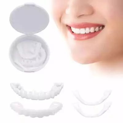 Snap On 1Pair Upper And Lower Smile Cosmetic Dental White Teeth Denture Veneers • $11.35