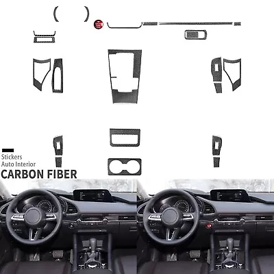 26Pcs Real Carbon Fiber Interior Cover Dash Trim Kit For Mazda 3 Axela 2020-2024 • $74.99