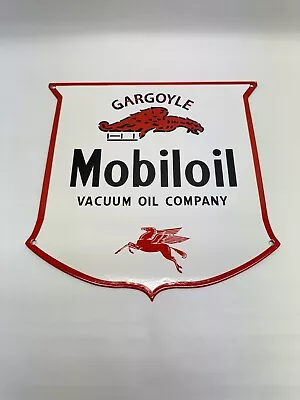 Mobil Oil Gargoyle Service Station Gas Motor Oil Porcelain Vintage Style Sign • $69.99