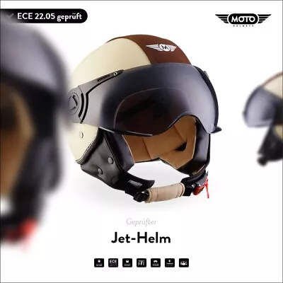 Jet Helmet Vespa Helmet Scooter Helmet Motorcycle Helmet / MOTO H44 Vintage C. XS S M L XL • $64.91