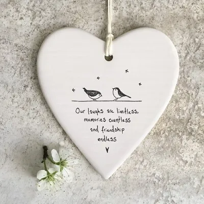 East Of India Porcelain Hanging Heart 'Our Laughs Are Limitless Memories...  • £4.99