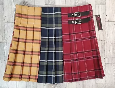 No Boundaries Skirt S XL 2X Pleated Plaid School Girls Multicolor Juniors NEW • $9.99